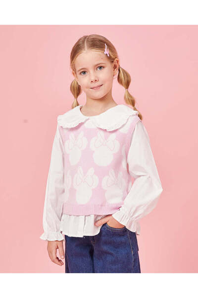 REDTAG كنزة ميني ماوس وردية اللون للبنات