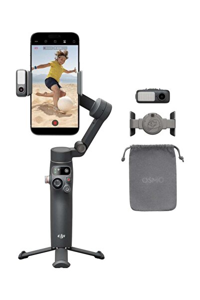 DJI Osmo Mobile 7P 3-Axis Gimbal Stabilizer for iPhone & Android, Built-in Rod/Tripod, 10hr, Black