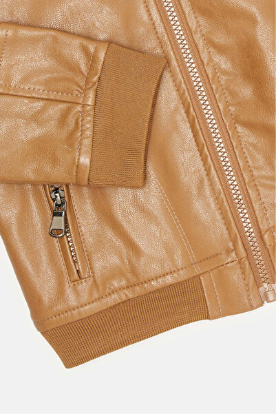 REDTAG Infant Boys Brown Pu Bomber Jacket