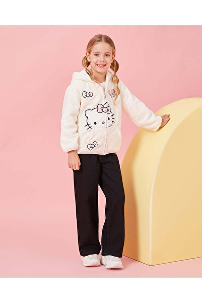 REDTAG Girls Ivory Hello Kitty Hooded Jacket