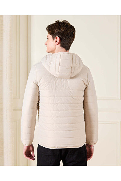 REDTAG Senior Boys Beige Sherpa Lining Puffer Jacket