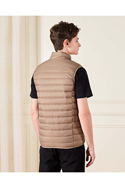 REDTAG Senior Boys Brown Padded Gilet Jacket