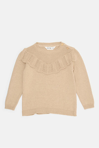 REDTAG بلوفر محبوك بني للبنات الرضع