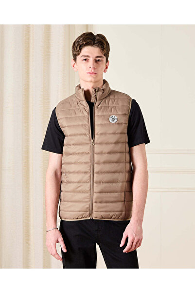 REDTAG Senior Boys Brown Padded Gilet Jacket
