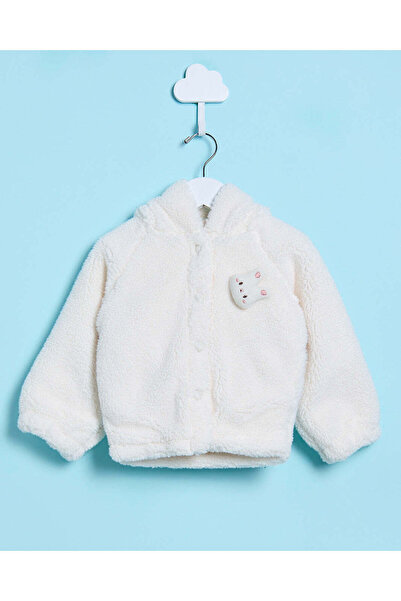 REDTAG Infant Girls Ivory Jacket With Bunny Plushy