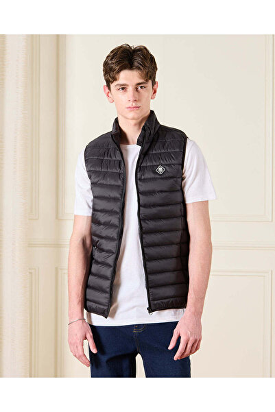 REDTAG Senior Boys Black Padded Gilet Jacket