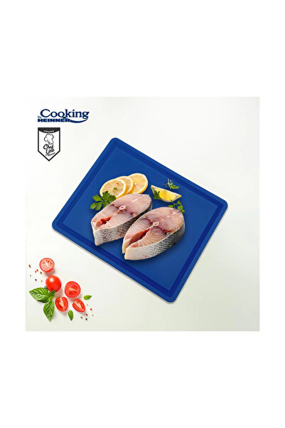 Heinner Chopping board with groove GN1/2, 26.5x32.5x2 cm, Blue, Cooking by