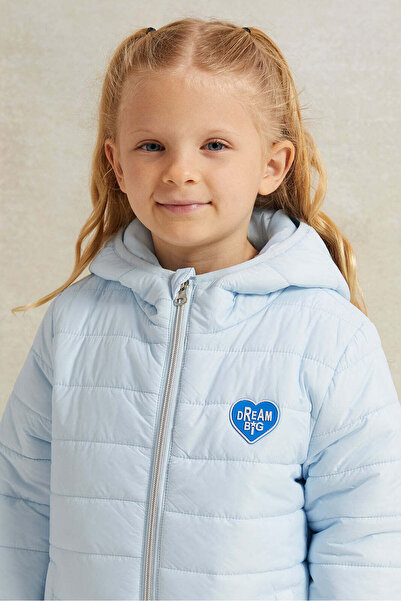 REDTAG Girls Blue Hooded Jacket