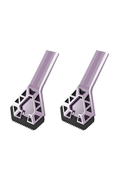 FONIX Mini Ice Dominator 2-Pack Winter Ice Scrapers for Windshield, Windows & Body, Ergonomic, Purple