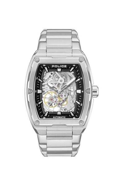 Police Men's Skeletor Automatic 42mm Watch - Matte Black Dial, Silver Indexes...