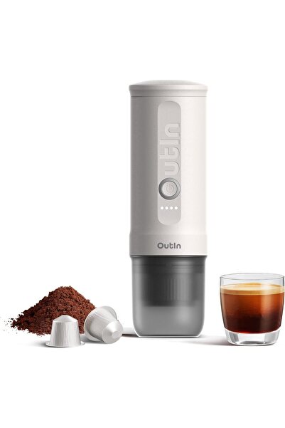 Outin Nano Portable Electric Espresso Machine with 3-4 Min Self-Heating, 20 Bar Mini Small 12V 24V C