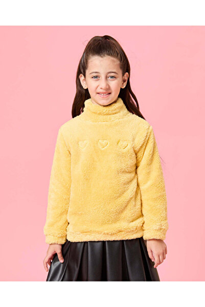 REDTAG Girls Yellow Textured Sweater