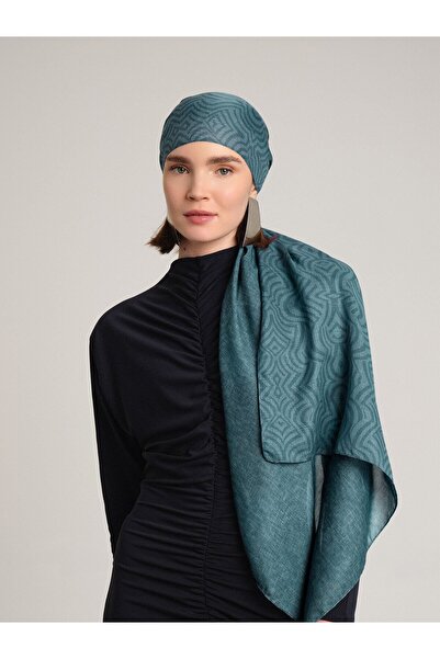 Ayshara شال شيراز من مجموعة سولجون أزرق باهت ذو وجهين