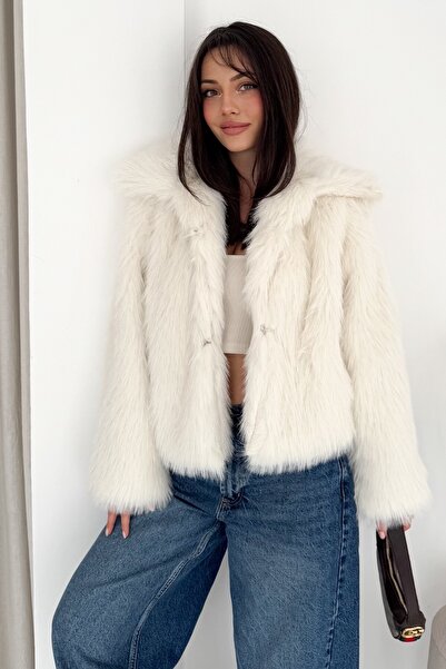 FEMELLE Жіночий білий шарф з підкладкою преміум-класу з хутром