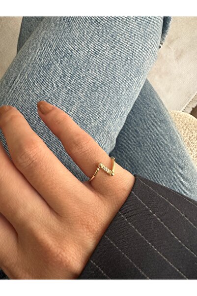ringbox Gold Flat Row Stone Pinky Ring