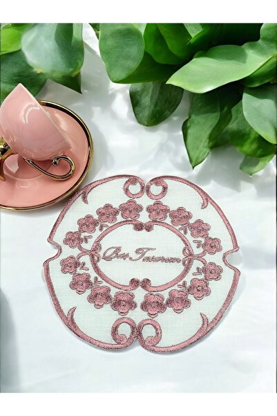 BAŞ TASARIM Embroidered Coffee Side Serving Tray