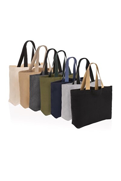 RONIC Sonia shopping bag, undyed recycled canvas, 41x4x57 cm, anthracite