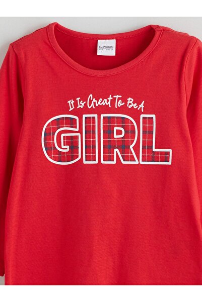 LC Waikiki Lcw Kids Crew Neck Printed Girls' Pajamas Set