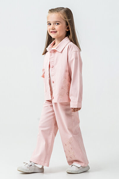 kinderos Girl's 3-Piece Set with Pearl and Floral Embroidery - 26K 6367