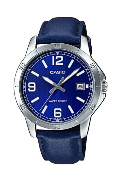 Casio Men's Leather Analog Watch MTP-V004L-2BUDF