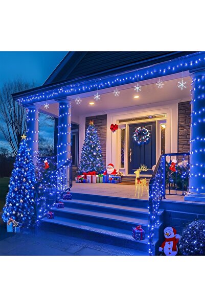 TodayShop Christmas light string, roll 100 m, with 8 LED light modes, Blue