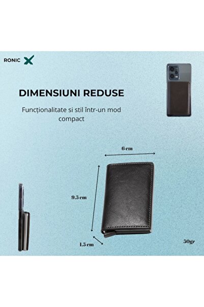 RONIC X - Clipster card wallet, slim, 7-9 cards, banknote compartment, faux leather (PU), RFID prote