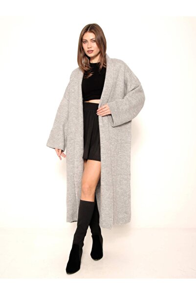 Coral Salaş Triko Hırka 91828 Gri