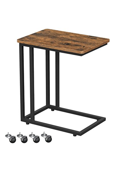 Roam shop C Shaped End Sofa and Bed, Side TV Tray for Living Room, Industrial Style Beside Table, 40*30CM