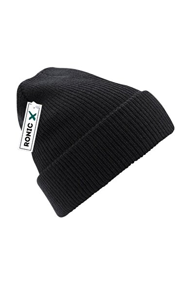 RONIC Heritage Beanie, 100% acrylic, double-layer knit, unisex, black