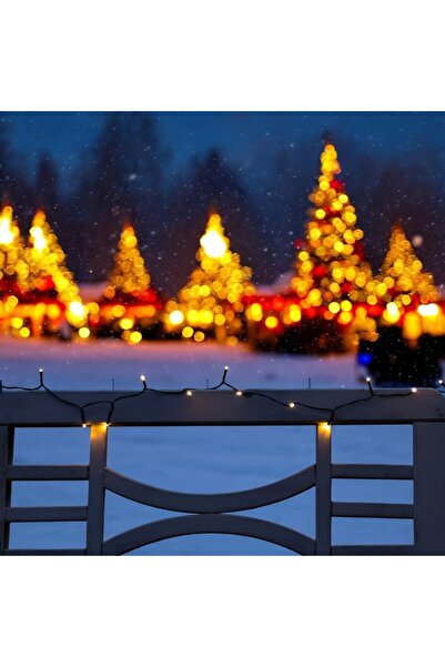 TodayShop Set de 2 becuri LED liniare de Crăciun pentru exterior, 100m, alb cald