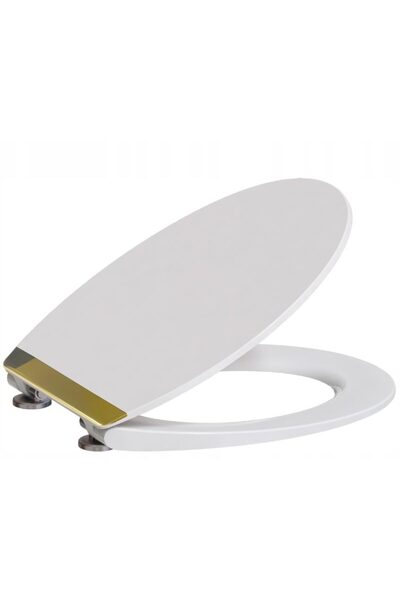 SEPIO Capac de WC alb-auriu, inchidere silentioasa, duroplast, 37,5x42 cm,model 203,