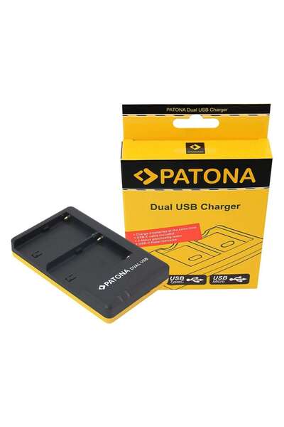 Patona Încărcător dublu pentru Sony NP-FM500H FM500H, inclusiv cablu USB-C