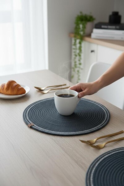 ANJEAHOME Narva Black Supla |   American Service Lux Presentation Plate Coaster 32X32 cm |   Stylish Tableware Decoration