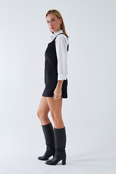 The Champ Clothing Women's Black Scuba Dress – Thick Fabric, Non-See-Through, Lycra Fabric