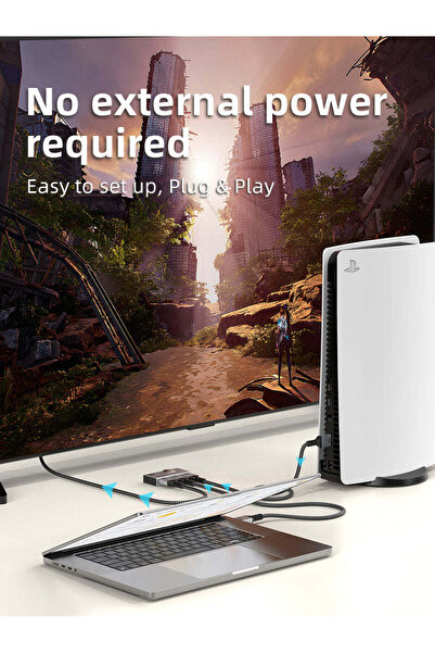 Cabletime مفتاح HDMI 2.0 بدقة 4K وتردد 60 هرتز، 2 مدخل و1 مخرج، ثنائي الاتجاه