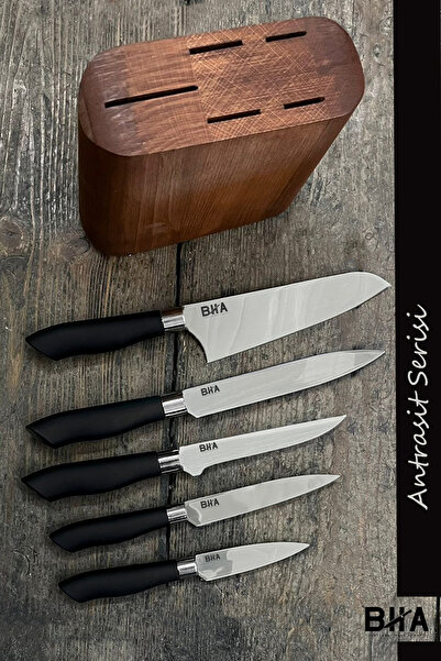 B-H-A BIÇAKÇI HACI AHMET Sürmene BHA Beş Parça Bıçak Seti - Kütüklü Bıçak Set...