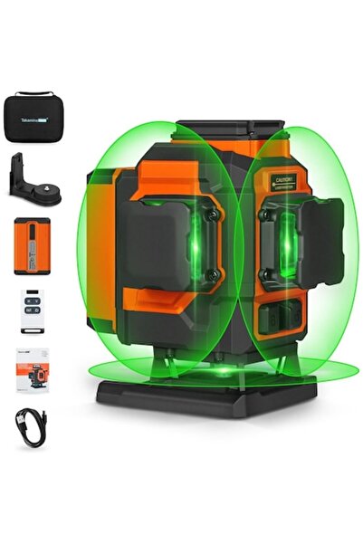 TAKAMINE TakamineTech TT12L 3x360° 12-line self-calibrating green laser level with remote control and app for