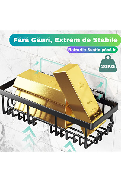 Gadgetry Shower Shelf, Bathroom and Kitchen Shelf, set of 6 shower shelves, Mounting Without Holes