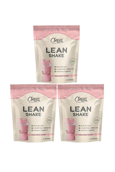 Clean Powders Lean Shake 600 gr - Çilek 3 Adet