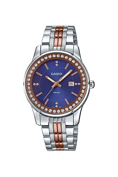 Casio Women's Enticer Analog Watch LTP-1358RG-2AVDF Silver/Brown-Blue