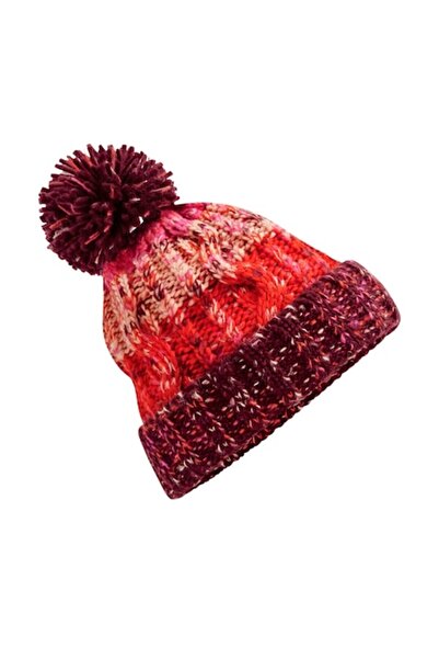 RONIC Corks padded knitted beanie, unisex, one-size, maroon/pink