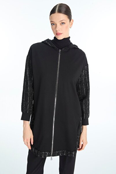 Zühre Simli Hooded Black Jacket C-0163