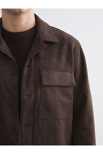 LC Waikiki Vizyon Yeni Sezon Standart Kalıp Gömlek Yaka Süet Erkek Mont