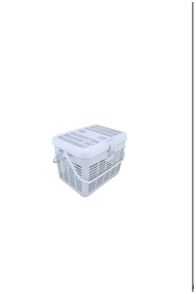 unbranded سلة نزهة بلاستيكية - سلة نزهة للسفر (مقاس كبير، أبيض)