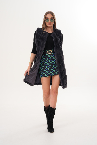 NAVY Waterway Fur Vest