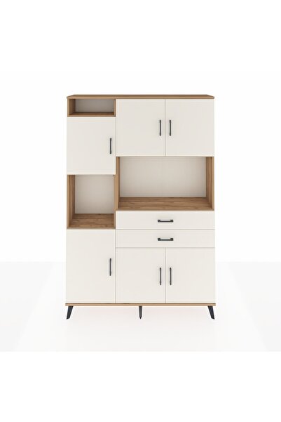 Dienni Arges Dolap 8 Raflı 2 Çekmeceli 6 Kapaklı 132x30x195 Çam-Aytaşı/Aytaşı