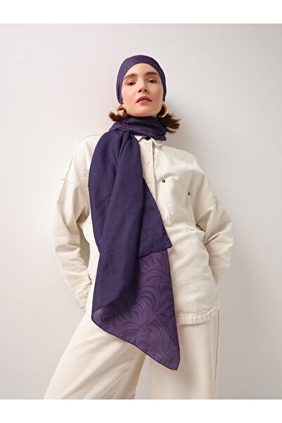 Ayshara Rûmî Sema Collection Hülya Eflatunu Double-Sided Shawl