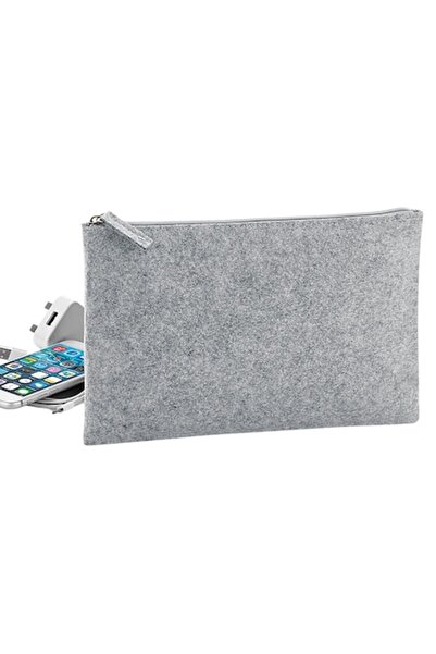 RONIC Felt Pouch, unisex, 26 x 17 cm, lightweight, grey melange