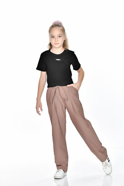 Kamex Parachute Belted Side Pocket Girls' Trousers