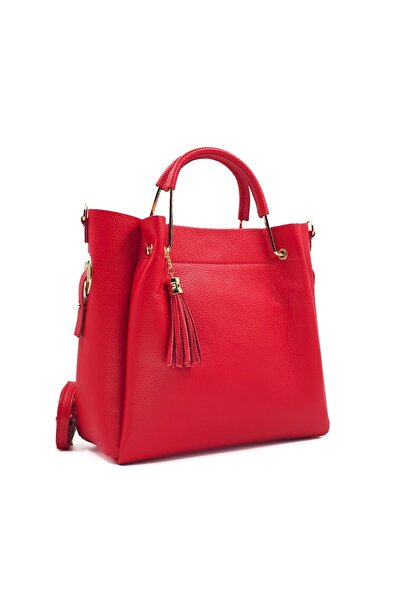 Posete Fagaras Bryna Leather Purse - Red, Casual Bag Made of Genuine Leather,...